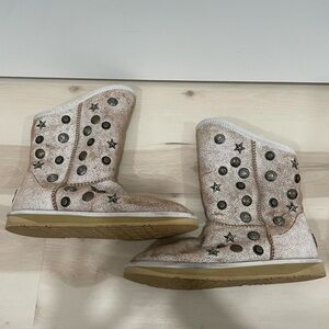 Australia Luxe Collective Short Mid Calf Fur Boots.Women US Size 10 Tan Studded